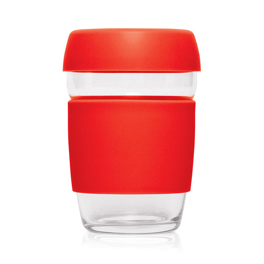 Glass Cup 2 Go Red